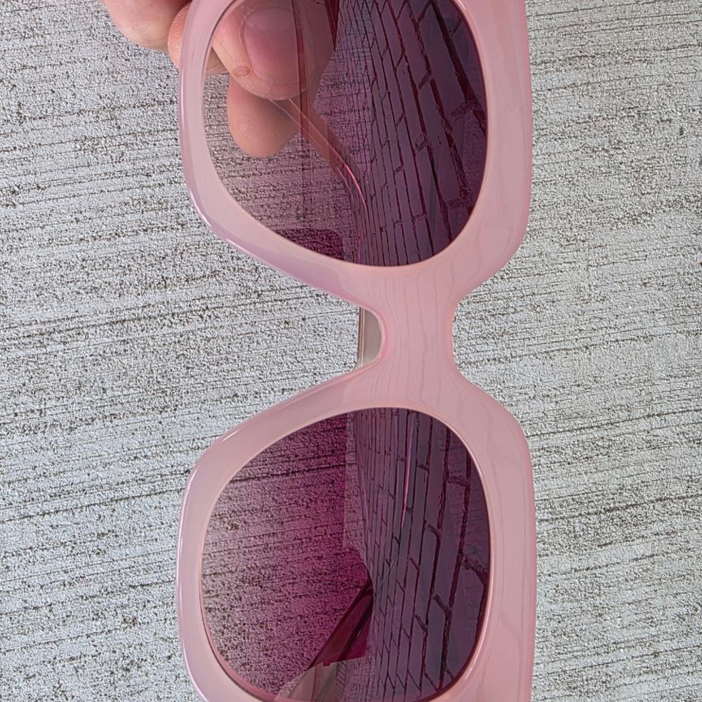 Loveshackfancy Triana 1154 Pink Cat Eye Sunglasses Floral Logo Designer Women - Picture 6 of 7